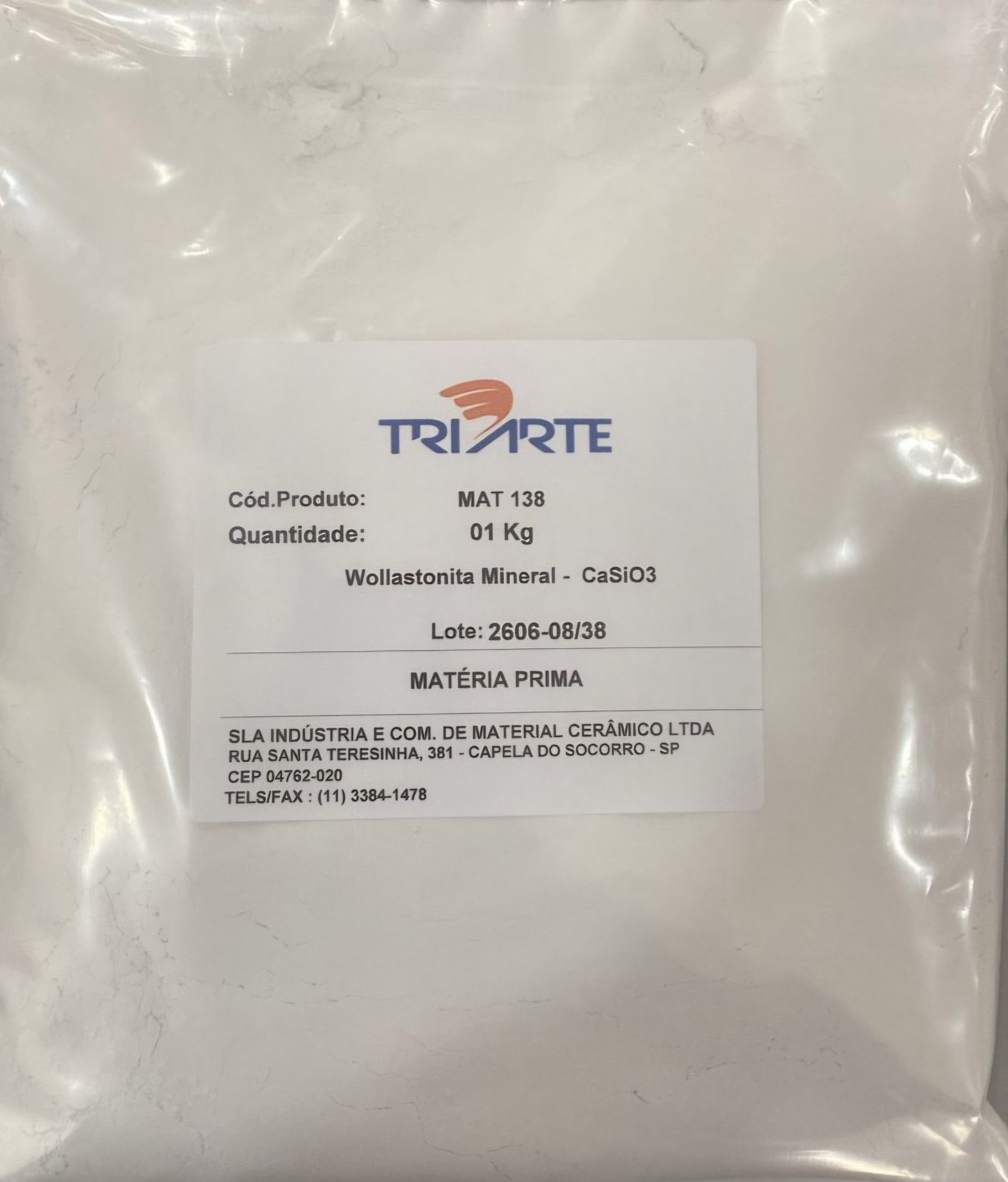 MAT 138- Wollastonita Mineral - CaSiO3(silicato de cálcio)